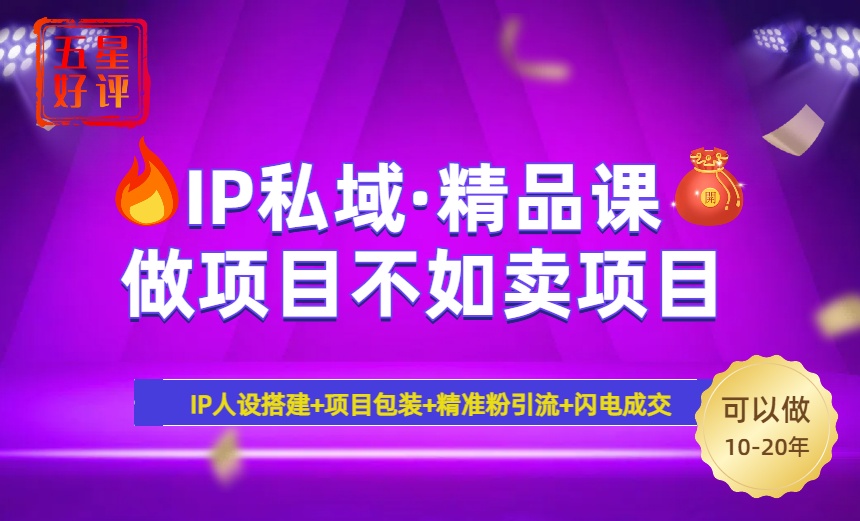 2025年“IP私域·密训精品课”，日赚3000+小白避坑年赚百万，暴力引流…-温馨分享网