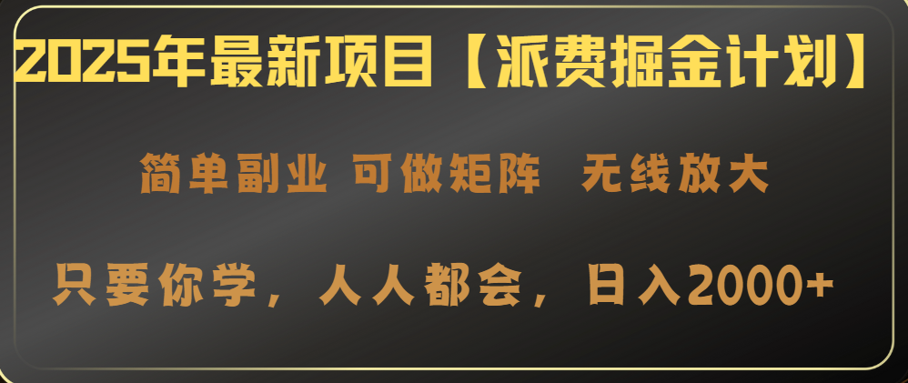 2025年最新项目【派费掘金计划】操作简单，日入2000+-温馨分享网
