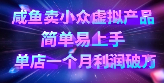咸鱼卖小众虚拟产品，简单易上手，单店一个月利润破W-温馨分享网