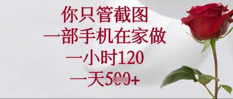 你只管截图，一部手机在家操作，一小时120.一天5张【揭秘】-温馨分享网