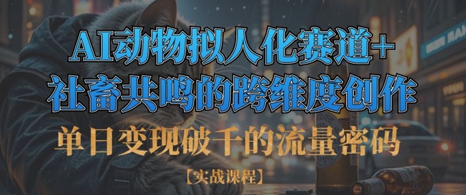 单日变现破千的流量密码，AI动物拟人化赛道+社畜共鸣的跨维度创作-温馨分享网