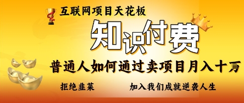 互联网项目天花板，知付付费项目，普通人如何通过卖项目月入十个，拒绝韭菜【揭秘】-温馨分享网