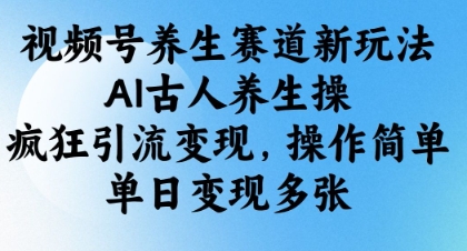 视频号养生赛道新玩法，AI古人养生操，疯狂引流变现，操作简单，单日变现多张-温馨分享网