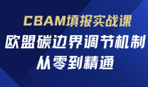 CBAM填报实战课，欧盟碳边界调节机制，从零到精通-温馨分享网