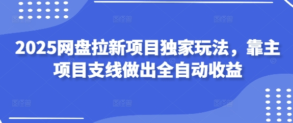 2025网盘拉新项目独家玩法，靠主项目支线做出全自动收益-温馨分享网