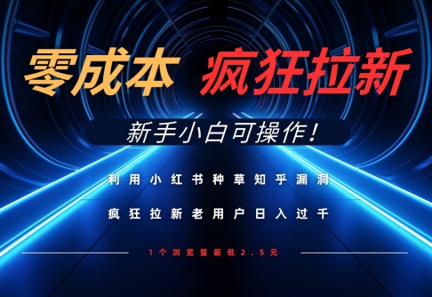 利用小红书种草知乎漏洞，零成本疯狂拉新日入数张，新手小白可操作-温馨分享网