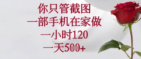 你只管截图，一部手机在家做，苹果安卓都可以，一小时120，一天5张+【揭秘】-温馨分享网