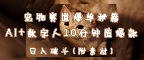 宠物赛道爆单秘籍：AI+数字人10分钟造爆款，日入1k-温馨分享网