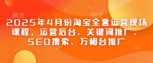 2025年4月份淘宝全套运营现场课程，运营后台、关键词推广、SEO搜索、万相台推广-温馨分享网