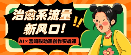 治愈系流量新风口，AI+宫崎骏动画创作实战课，从0到1打造爆款视频-温馨分享网