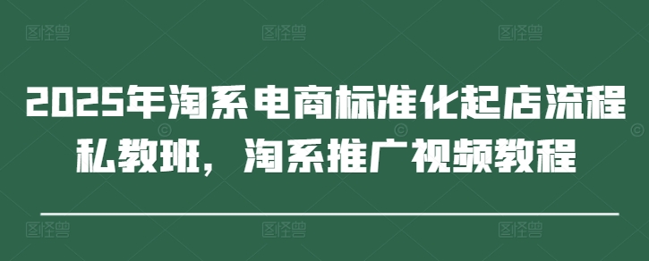 2025年淘系电商标准化起店流程私教班，淘系推广视频教程-温馨分享网